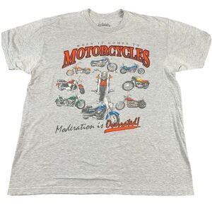 Lifestyle Classics Motorcycle Graphic T-Shirt Biker Moderation is Overrated Gray